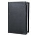 A black leather Menu Solutions Royal Select booklet cover.