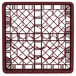 A red Vollrath plastic crate for 30 glass cups with a grid pattern.