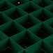 A green square grid with holes.