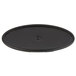 A black round decal mounting plate with a hole in the middle.