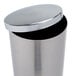 A San Jamar stainless steel wall mount cup dispenser.