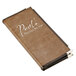 A brown leather-like Menu Solutions menu cover with the name "Paul's" on it.