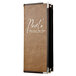 A brown leather-like Menu Solutions Royal Select menu cover with the name "Paul's" on the front.