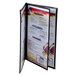 A Menu Solutions Royal Select Series menu cover with a black leather-like cover.