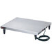 A stainless steel rectangular Hatco heated shelf with a power cord.