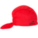 A red Headsweats Shorty Chef Cap with a black band on it.
