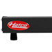 A black rectangular Hatco heated shelf with a red logo.