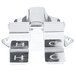 A chrome metal T&S double pedal valve with white accents.