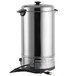 A silver stainless steel Town water boiler with a black cord.