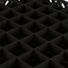 A Vollrath Traex black plastic grid with 49 squares.