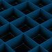 A blue plastic grid with square compartments.
