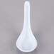 A white Thunder Group Melamine Wonton Soup Spoon with a handle.