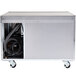 A silver metal Continental Refrigerator chef base with two open drawers.