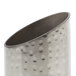 An American Metalcraft stainless steel sugar caddy with a hammered texture and angled sides.