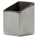 An American Metalcraft hammered stainless steel sugar caddy with a textured surface.