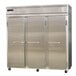 A Continental Refrigerator 3F-HD Solid Half Door Reach-In Freezer with stainless steel doors.