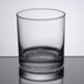 A close-up of a clear Arcoroc tumbler glass.