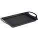 A Tablecraft black rectangular grill pan with a handle.