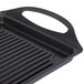 A Tablecraft CaterWare rectangular die-cast grill pan with a handle.