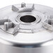 A close-up of a Robot Coupe stainless steel cutter bowl assembly.