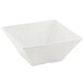A white square Tablecraft melamine bowl with a lid.