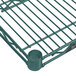 A Metroseal 3 wire shelf with a green finish.