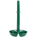 A green plastic pole with a green cap and a handle.