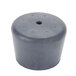 A gray rubber stopper with holes for a Waring stainless steel blender lid.