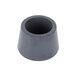 A black rubber cylindrical stopper with a hole.