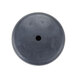 A black round rubber stopper with a hole in it.