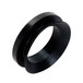 A black rubber V-ring with a white background.