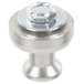 A Hamilton Beach stainless steel rest button kit with a nut.