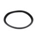 A black rubber gasket with a hole in the middle.