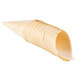 A Cal-Mil wooden serving cone on a white background.