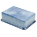 A blue rectangular HS Inc. Blueberry Tamale Server with a lid.