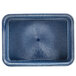 A blue rectangular tray with a blue center and a circular pattern.