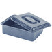 A blue plastic HS Inc. Blueberry Tamale Server with a lid.