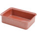 A brown rectangular container with a red lid.