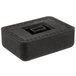 A black rectangular container with a square lid.