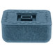 A blue HS Inc. rectangular container with a lid.