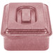 A pink metal HS Inc. Raspberry Tamale server with a lid.