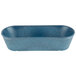 A blue rectangular plastic basket with a handle.