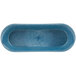 A blue oval basket with a hole in the middle.