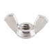 A stainless steel Nemco wingnut with two nuts on it.