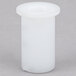 A white plastic cylinder with a round top and a white lid.
