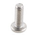 A close-up of a Nemco stainless steel screw with a white background.