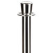 A silver cylindrical Aarco LC-7 crowd control stanchion with a metal cap.