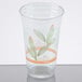 A clear plastic Bare by Solo cold cup with a leaf design.