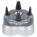 A grey and black Waring size adapter with three black spikes.