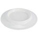 A white plate with a round surface.